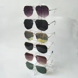 Mode polygonala solglasögon män kvinnor märke design fyrkantiga solglasögon metall ram glasögon UV400