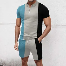 Tracki męskie krótki garnitur T Sleeve T Luźne swobodne kawałek mody koszulki sportowe