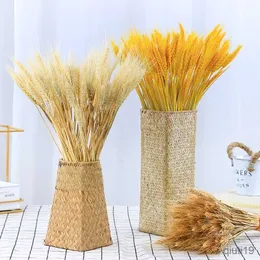 Dried Flowers 50PCs Natural Real Wheat Ear Flower Dried Flowers Bouquet Wedding Decoration for Christmas Home Decor Ornaments DIY Craft R230725