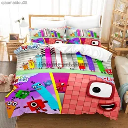 Spiel NumberBlocks Bettwäsche Set Einzel Twin Voll Königin King Size Bett Set Aldult Kid Schlafzimmer Duvetcover Sets 2023 Bettlaken set L230704