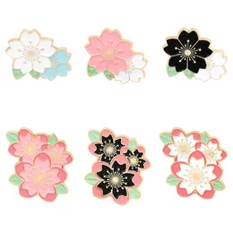 Delikat Emalj Sakura Cherry Blossom Brosch Pins Oil Drop Flower Brosches For Women Lapel Pin Badge Fashion SMEEXCH PROCTION