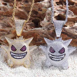 New Japan Devil Wiselant Fashion Punk Hiphop Kobieta Męska Gengar wisiorek Crystal Rhinestone Naszyjnik