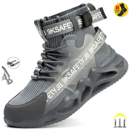 Sapatos sociais masculinos tênis de trabalho à prova de furos de segurança leves botas masculinas com biqueira de aço indestrutível 230725
