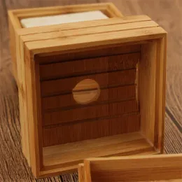 Natural Bamboo Soap Dish Box Bamboo Soap Tray Holder Storage Soap Rack Plate Box Container för baddusch Badrum All-Match