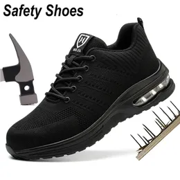 Klänningsskor Mens andas Safety Intestructible Steel Toe Antipunktur Working Boot Lightweight Protection Outdoor 230725