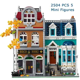 Blocks Bookshop Library Toy Bookstore Architecture City StreetView Building Bricks Birthday Christmas Gift Compatible10270 230724