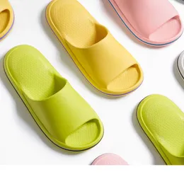 Womens Summer Slipper Fashion Outwear Cushion EVA Rebound Soft Sole Household Thick Sole Slippers Purple White Yellow Black