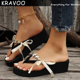 Slippers KRAVOO Wiggen Slipper Vrouwelijke KRISTAL Slippers Strand Slippers Dames Zomer Vrouw Schoenen 2023 Sandalen Dames 2023 Dames Dames L230725