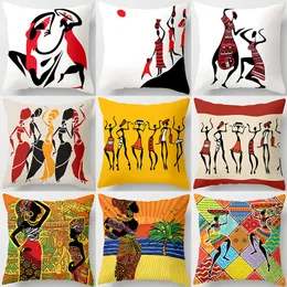 Pillow Case African Style Pattern Sofa Decorative Cushion Cover Pillowcase Polyester 45 45 Throw Home Decor Pillowcover 40891 230724