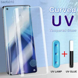 لـ OnePlus 10 Pro Screen Protector Nano Liquid UV Full Glue Glue Protection Film Phone Glass OnePlus 8T 9R 9RT 8 9 Pro 7t L230619