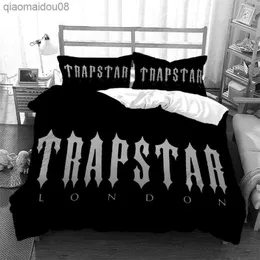 Berömda Trapstar London Printing Quilt Cover Case Bedding Three Piece Set Multi Size Quilt Bed Comporter Set L230704