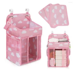 Förvaringslådor Portable Diaper Organizer Waterproof Spädbarn Essentials molnmönster hängande väska