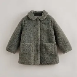 Down Coat Marc Janie Lufu French Series Girls Spring Autumn Winter Faux Alpaca Mid-Längd Cotton Coat Jacket 221723 HKD230725