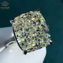 Eheringe WUIHA 925 Sterling Silber 3EX Soft Cushion Cut 8CT VVS D Bunte Kreation von Mosonite Hochzeit Verlobungsring Exquisiter Schmuck 230725