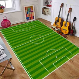 子供用ルームゲームのためのカーペットグリーンサッカーフィールドカーペット大規模エリアラグラグジュアリーホームデコー
