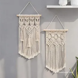 Arazzi Macrame Wall Hanging Tapestry Decor Boho Bohemian Woven Home Decoration Fatto a mano Soggiorno Appartamento Dormitorio 230725