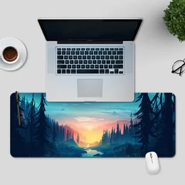 Landschaft Mauspad Große Cartoon Computer Tastatur Laptop Schloss Kante Weiche Pad Kawaii Schreibtisch Zubehör 300*800*3mm