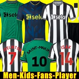Newcastles Bruno G. Koszulki piłkarskie 2023 2024 Wilson Saint New Castles Maximin Isak United Football Shirt Home Away Away Fan Player Wersja dla dzieci Zestaw dla dzieci
