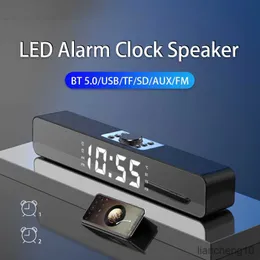 مكبرات صوت محمولة LED TV Sound Bar Clock Clock Aux Wired Wireless Bluetooth Speaker Home Theater Mount
