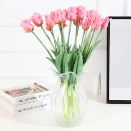 Flores secas 5 pçs papagaio tulipa flor artificial silicone buquê de toque real 45 cm casa de luxo decorativa sala de estar deco flores planta falsa 230725