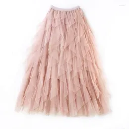 Skirts Korean Cute Layered Tutu Tulle Ruffle Skirt For Women High Waist Dress Ballerina 2023 Summer Girls Bridesmaid