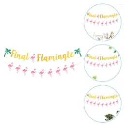 Dekorative Blumen, 2 Stück, String-Flagge, Hawaii-Banner, Party, Flamingo, interessante Po-Requisite, Sommer-Ornament, Anhänger, Papierbankett