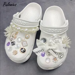 靴部品アクセサリーブランドshoe for Shoes Brooch Jewelry Girl Pearl Decaration人工ダイヤモンドアクセサリーバックルチェーン靴230725