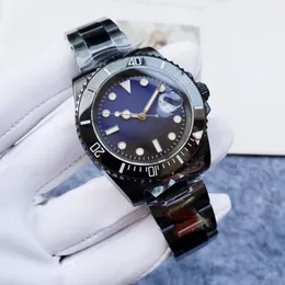 Erkekler Otomatik Saat Tasarımcısı Klasik 40mm Mekanik Saat 904L Tüm Paslanmaz Çelik Kayış Mavi ve Siyah Dial 007 Safir Su Geçirmez İzle Montre De Lux