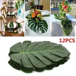 Dekorative Blumen 12 Teile/los Tropische Künstliche Palmblätter Für Hochzeit Hawaiian Luau Dschungel Geburtstag Party Dekoration Gefälschte Pflanze