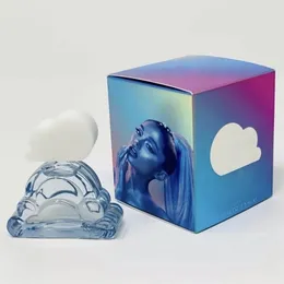여성 파란색 향수 스프레이 100ml 흰 구름 모양 Ariana eau de parfum 매력적인 그란데 사랑스러운 만화 향기 오래 지속되는 빠른 배송