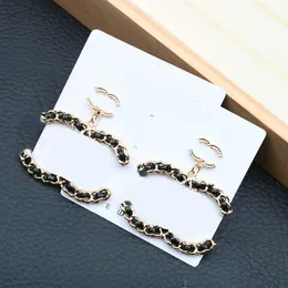 Fashion Dangle Chandelier Earrings Large Circle Letter Designer Pendant Earring For Women Party Wedding Jewelry