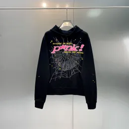 Pink Spiderweb Pullover Hoodie: Unisex Streetwear for Men and