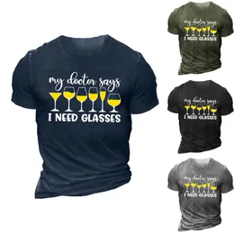 Men's T Shirts My Door Says I Need Glasses Short Sleeve Shirt Fashion Trend Extra Large Men For Big