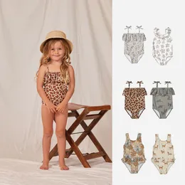 Dzieciowe stroje kąpielowe Summer One Piece Swimsuit z paskami Girl