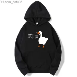 Moletons Masculinos Moletons Moletons Masculinos Outono/Inverno 2023 Sudadera Hombre A paz nunca é uma opção Moletom Goose Moletom Feminino Unissex Z230726