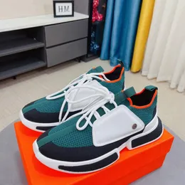 Mode män casual skor studsande mjuk botten löpande sneakers Italy original elastiska band låga toppar kalvskinn mesh andningsbara designer casual trainers box eu 38-44