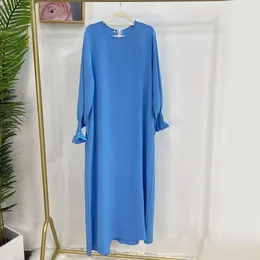 Suits Prayer Dress Solid Color Crepe Fabric Dubai Turkish Hijabi Muslim Abaya Loose Islamic Clothing Women Modest Outfits Ramadan Eid