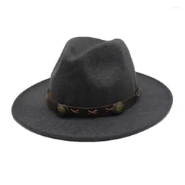 Berets ozyc prawdziwe wełniane czapki fedorowe dla kobiet i męskie solidne szerokie grzbiet vintage jazz czapki swobodne miękkie kaszmirowe fedora cap kobiet