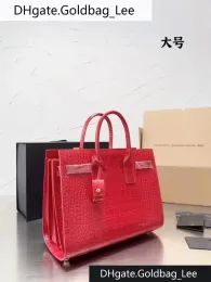 Sac de Jour Tote мешки с мешками на плечах женские кошельки крокодиловое зерно с замок с замок пакет черный кроссовый дизайнерский пакет Sac de Jour 32 см 26 см 22 см