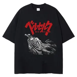 Erkek Tişörtler Berserk T-Shirt Y2K Erkekler Yıkanmış Tişört Japon Anime Guts Grafik Tshirt Hip Hop Sokak Giyim Yaz Harajuku Gömlek Sıradan Pamuk Kısa Kollu Tee 2556