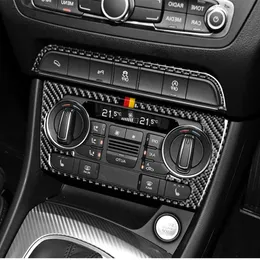 Auto Accessories Interior Carbon Fiber Car Sticker Console CD Air Conditioner Knob Frame Strips Cover Trim for Audi Q3 2013-2018271l