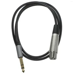 Microfones Audio Cable Connector Wire Adapter Microphone Stereo Conversion Nylon Braid Power Sound Högtalare
