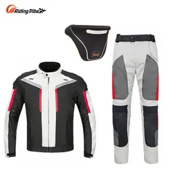 Riding Tribe Motorcykelvattentäta jackor Suits Byxor Jacka för hela säsongen Black Reflect Racing Winter Clothing and Pants2131