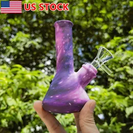 4.7 inch Starry Sky Hookah Silicone Smoking Water Pipe Bong + 14mm Glass Bowl