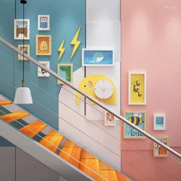 Çerçeveler Po Duvar Merdiven Dekorasyonu Fil Saat Çerçevesi Resim Sanat Çocuk Oda Seti 15