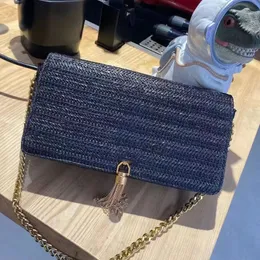 Letnia damska torebka designerska torba moda jedno na ramię Słoma Pleciona Raffia Crossbody Bag Tassel Alphabet Bankiet Bankiet Presium skórzane paski na ramię