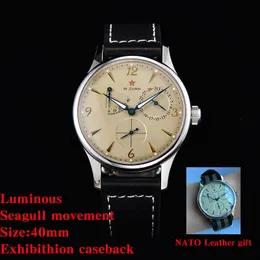 Other Watches Men Watch 40MM 1963 Automatic Mechanical Wristwatch SEAGULL ST17 Movement Pilot Army Original AIR Force Sapphire Glass 230725