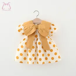 Girl's Dresses Polka Dot born Clothes Summer Cotton Bow Casual Dress For Baby Girls Children Costume Fashion Toddler Kids Wear 0 To 3 Years 230725