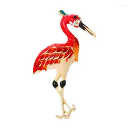 Broches DESENHADOS PELA MITTO JÓIAS E ACESSÓRIOS BANHADO A OURO ESMALTE FLAMINGO DE ALTA QUALIDADE PÁSSARO BROOCH