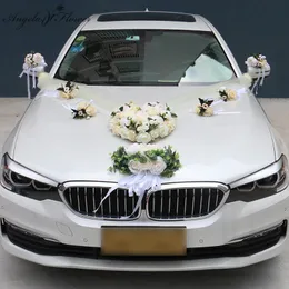 Suszone kwiaty 1 zestaw sztuczny kwiat Wesder Wedding Car Zestaw romantyczny jedwabny jedwabny Fałszywe piwonia kwiatowe walentynki na imprezę podtrzymującą festiwal 230725